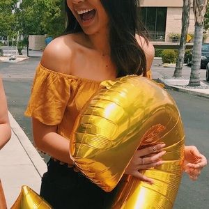 Forever 21 Mustard Off the Shoulder Top